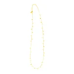 14K Yellow Gold Necklace with Dangling Hearts