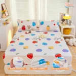 Cute cartoon fitted sheet Double bed cover microfiber